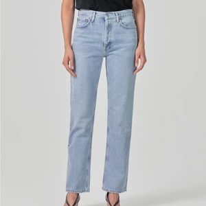 AGOLDE LANA MID RISE STRAIGHT IN RIPTIDE